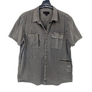 INC Utility Snap On Shirt Washed Cotton Gorpcore Relaxed Fit Grunge Y2K Size XXL
